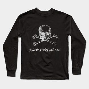 21st Century Pirate - Skull and cross bones Long Sleeve T-Shirt